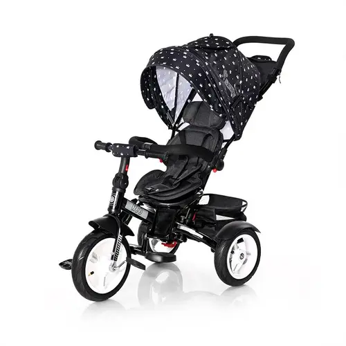 Tricicleta multifunctionala 4in1 Lorelli Neo Air, roti mari cu camera, Negru