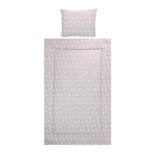 Set lenjerie pat 3 piese Lorelli Cosy Abstract Leaves Grey Beige,  bumbac