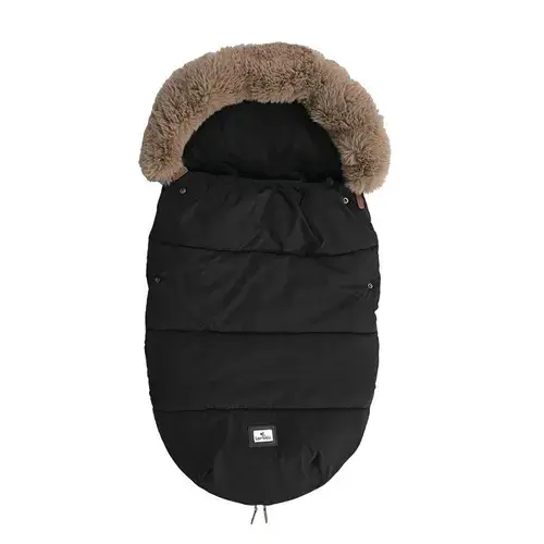 Sac termic de iarna pentru carucior Lorelli Luxe Black, captuseala polar, impermeabil, cu blanita detasabila