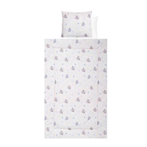 Set lenjerie pat 4 piese Lorelli Blue Aeroplane, bumbac ranforce