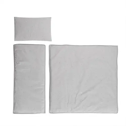 Set lenjerie pentru carucior Lorelli Grey Sky, de iarna, bumbac ranforce, 4 piese, 78 x 38 cm