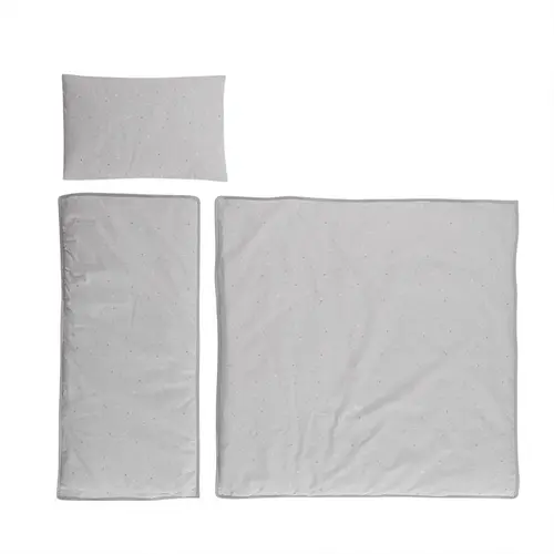 Set lenjerie pentru carucior Lorelli Grey Sky, de iarna, bumbac ranforce, 4 piese, 78 x 38 cm