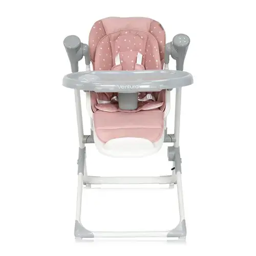 Scaun de masa si leagan electric Lorelli Ventura Peach Beige Stars, maxim 15kg, inaltime ajustabila 6 pozitii