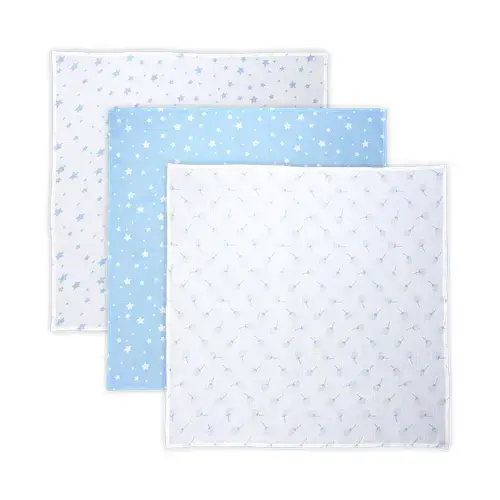 Set 3 scutece pled muselina Lorelli Aquatic Mix, 80 x 80 cm