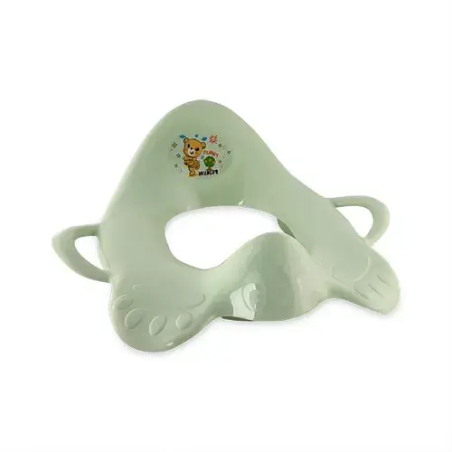 Reductor ergonomic pentru toaleta Lorelli Smoke Green, cu manere,  baza din cauciuc antialunecare, 2-6 ani, 0-25 Kg