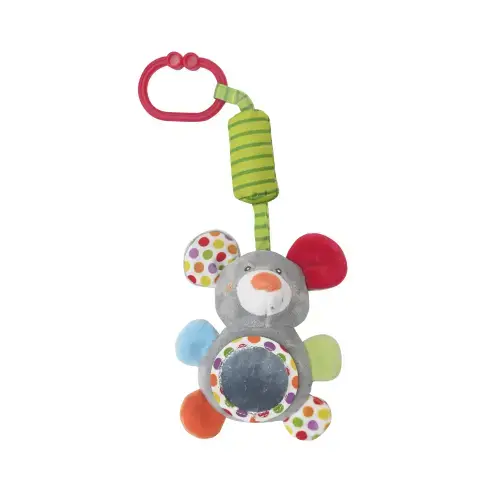 Jucarie de plus Lorelli Soricel, 13 cm, clopotel, cu oglinda, 0 luni+
