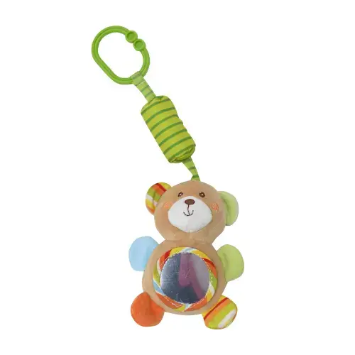 Jucarie de plus Lorelli Ursulet, 13 cm, clopotel, cu oglinda, 0 luni+