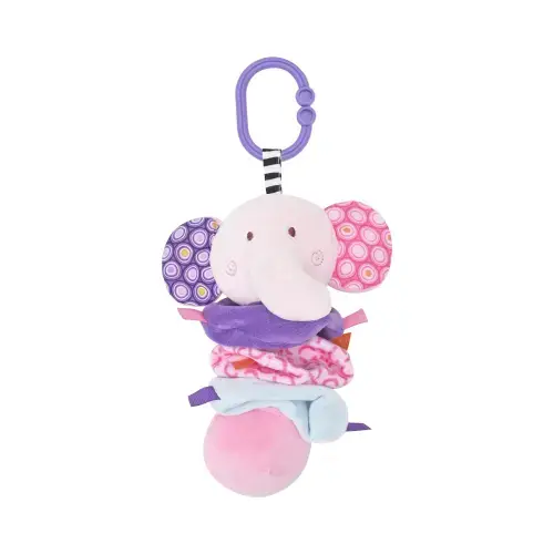 Jucarie de plus Lorelli Elefant, 16 cm, cu vibratie, zornaitoare, 0 luni+