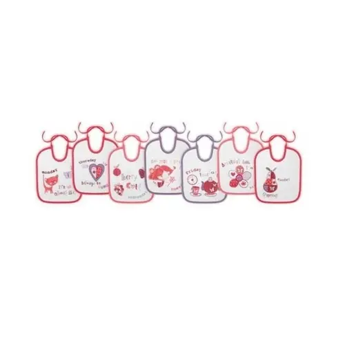 Set 7 bavete zilele saptamanii Lorelli, small, bumbac, inchidere cu snur, fete