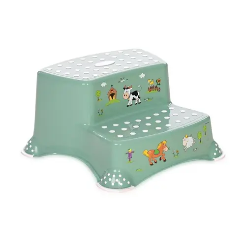 Inaltator dublu pentru baie Lorelli, antiderapant, Funny Farm, Nordic Green