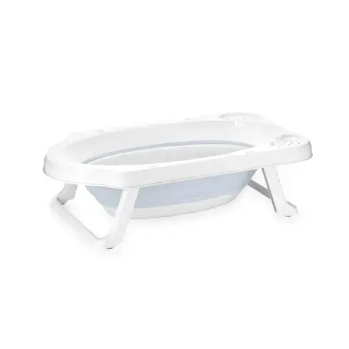 Cadita pliabila pentru bebelusi Lorelli, 82 cm, cu dop de scurgere, Nordic Blue
