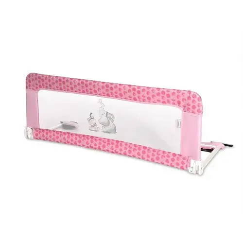 Bariera protectie pat Lorelli, Safety Night, reglabila, husa detasabila, cadru metalic invelit in material moale, 118 x 44 cm, Mellow Rose Fellows