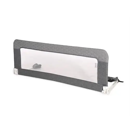 Bariera protectie pat Lorelli, Safety Night, reglabila, husa detasabila, cadru metalic invelit in material moale, 118 x 44 cm, Grey Sweet Dreams