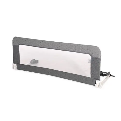Bariera protectie pat Lorelli, Safety Night, reglabila, husa detasabila, cadru metalic invelit in material moale, 118 x 44 cm, Grey Sweet Dreams