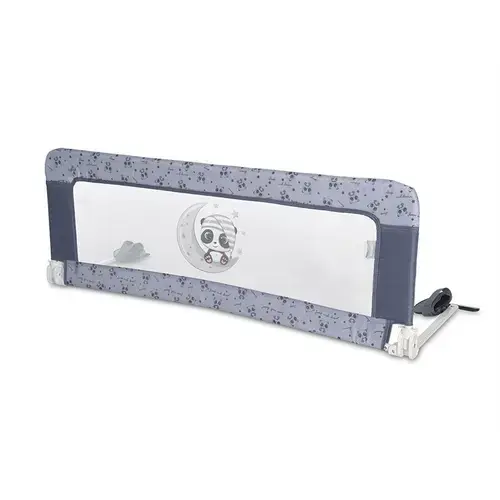 Bariera protectie pat Lorelli Safety Night, reglabila, husa detasabila, cadru metalic invelit in material moale, 118 x 44 cm, Cool Grey Pandas