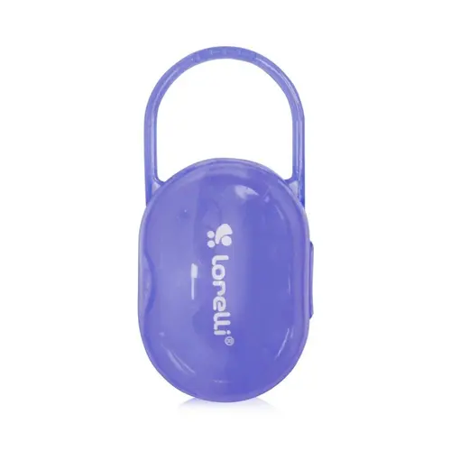 Suport transparent cu maner pentru 2 suzete sau tetine, Lorelli, Violet