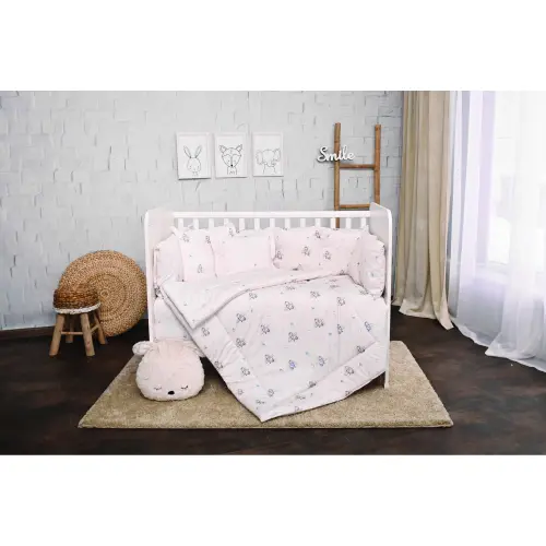 Set lenjerie patut 8 piese, Lorelli, 70x140 cm, bumbac ranforce, Blue Aeroplane