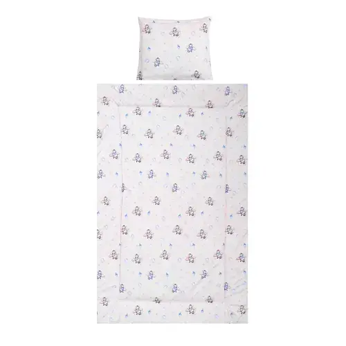 Set lenjerie patut 3 piese, Lorelli, bumbac ranforce, Cosy, Aeroplane Blue