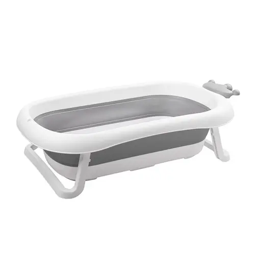 Cadita pliabila pentru bebelusi Lorelli  Royal Grey, 83 cm, 0-12 luni, cu dop de scurgere, indicator de umplere, margini rotunjite