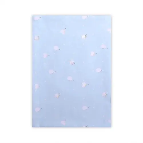 Cearceaf bumbac ranforce Lorelli Train Blue, 100 x 150 cm