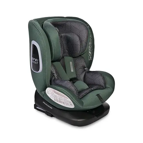 Scaun auto pentru copii Lorelli Phoenix Green Pine, i-Size, Isofix, rotativ 360 grade, 0 luni-12 ani, 40-150 cm, pozitie de somn, protectie laterala in caz de impact, avertizare sonora cand centurile scaunului auto sunt decuplate