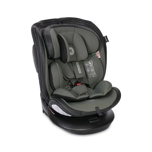 Scaun auto pentru copii Lorelli Aviator Green,  Isofix, i-Size, 0 Luni-12 Ani, 40-150 cm, certificat R129, baza rotativa 360 grade, reglabil, sistem protectie impact lateral, sistem antibasculare