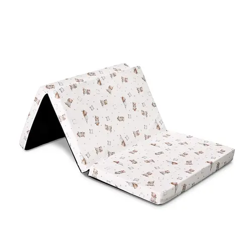 Saltea pliabila de voiaj Lorelli Bear and Pillow Beige, 60 x 120 x 5 cm, spuma elastica