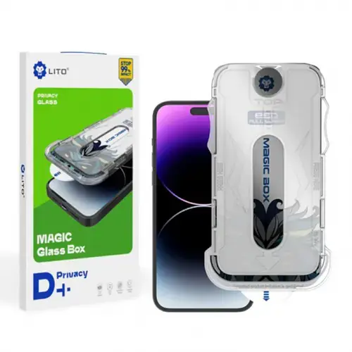Folie de protectie Ecran Privacy Lito Magic Glass Box D+ Tools pentru Apple iPhone 16 Pro, Sticla Securizata, Full Glue
