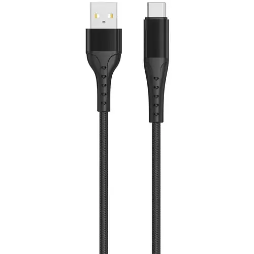 Cablu de date Lemontti Bending Aluminum, USB-A la Type-C, Fast Charge, 1.5m, Negru