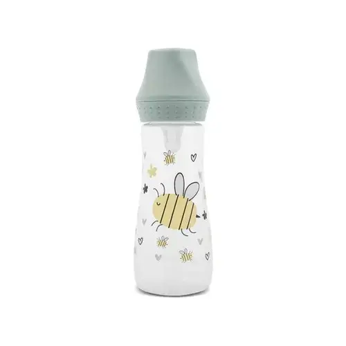 Biberon cu tetina moale din silicon Lorelli My Friend  Iceberg Green, 0 luni+, 250 ml
