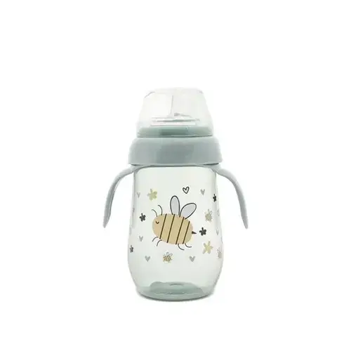 Biberon anticurgere cu toarte si gat larg Lorelli My Friend Iceberg Green, 6 luni+, 250 ml