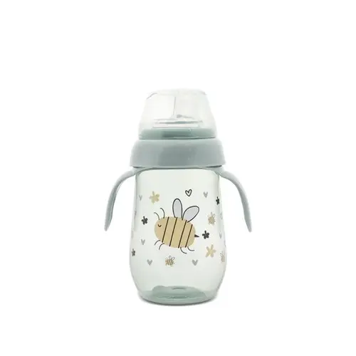 Biberon anticurgere cu toarte si gat larg Lorelli My Friend Iceberg Green, 6 luni+, 250 ml