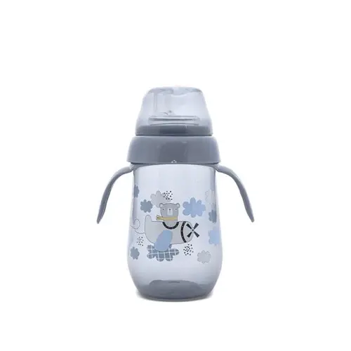 Biberon anticurgere cu toarte si gat largLorelli My Friend Cameo Blue , 6 luni+, 250 ml