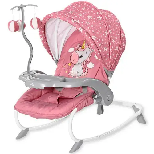 Fotoliu balansoar Lorelli Dream Time, Rose Velvet Unicorn, colectie 2021