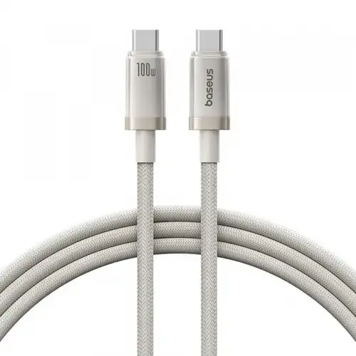 Cablu Date si Incarcare USB-C - USB-C Baseus Titanium P10378100G21-00, 100W, 1m, Argintiu
