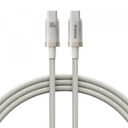 Cablu Date si Incarcare USB-C - USB-C Baseus Titanium P10378100G21-00, 100W, 1m, Argintiu