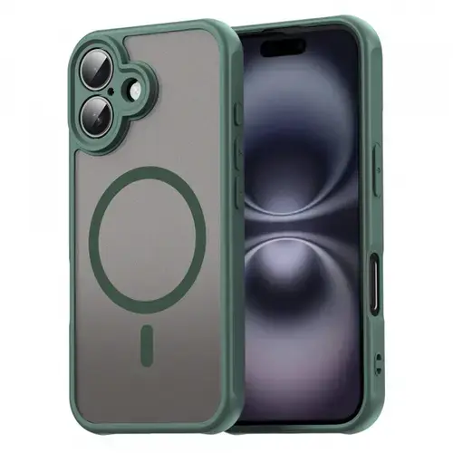 Husa MagSafe pentru Apple iPhone 16 Plus, Techsuit, HaloFrost II, Verde