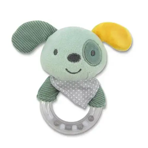 Jucarie de plus Lorelli inel Catelus, 11 cm, zornaitoare, 0 luni+, Verde