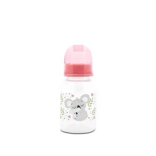 Biberon cu capac Lorelli Shell Pink, 0 luni+, 125 ml