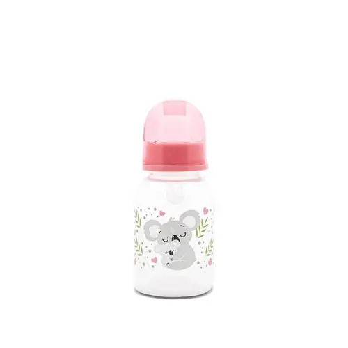 Biberon cu capac Lorelli Shell Pink, 0 luni+, 125 ml