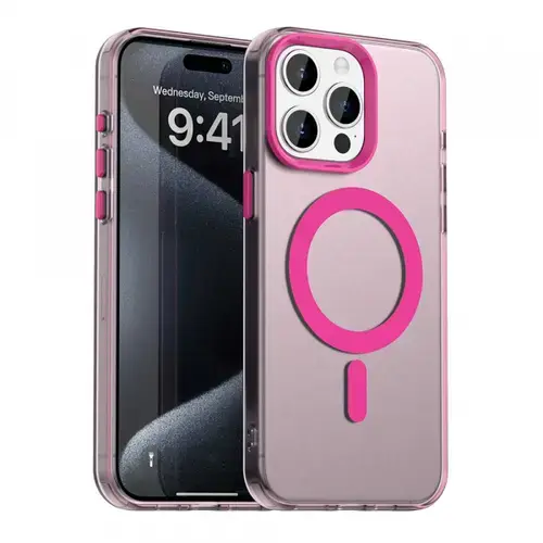 Husa MagSafe pentru Apple iPhone 15 Pro Max, Techsuit, CandyCase, Roz