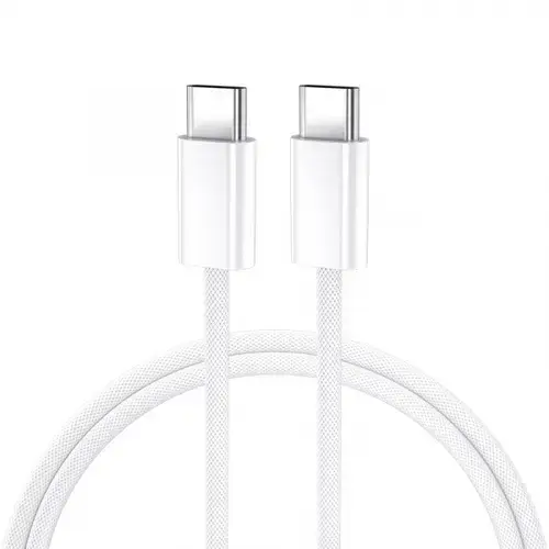 Cablu Date si Incarcare USB-C - USB-C BWOO BO-X284, 60W, 2m, Alb