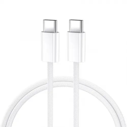 Cablu Date si Incarcare USB-C - USB-C BWOO BO-X284, 60W, 2m, Alb