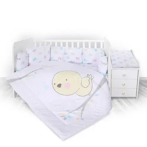 Set lenjerie pat 8 piese Lorelli Trend Chicken, bumbac ranforce