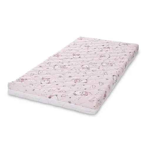 Saltea pat Lorelli Holiday, 60 x 120 x 10 cm, 2 straturi cocos si spuma elastica, Roz