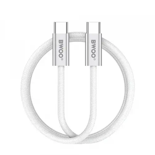 Cablu Date si Incarcare USB-C - USB-C BWOO BO-X317C, 240W, 1m, Alb