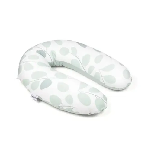 Perna mare Doomoo pentru gravide si bebelusi 3 in 1, bumbac organic Buddy Leaves Aqua Green