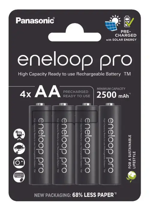 Acumulatori Panasonic Eneloop Pro AA, 2500mAh, 4 bucati