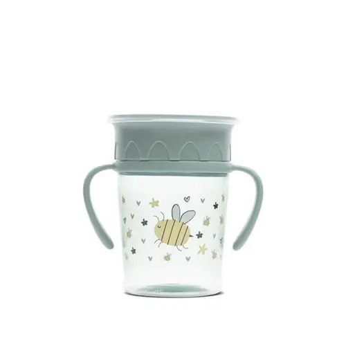 Cana de antrenament cu manere Lorelli All Around Cup, 360 grade, anti-varsare, 275 ml, Verde