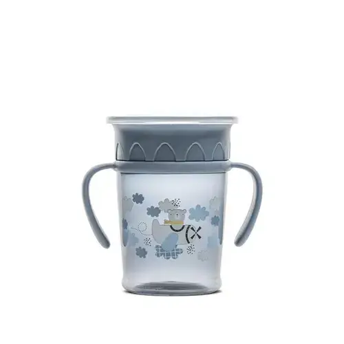 Cana de antrenament cu manere Lorelli All Around Cup, 360 grade, anti-varsare, 275 ml, Albastru